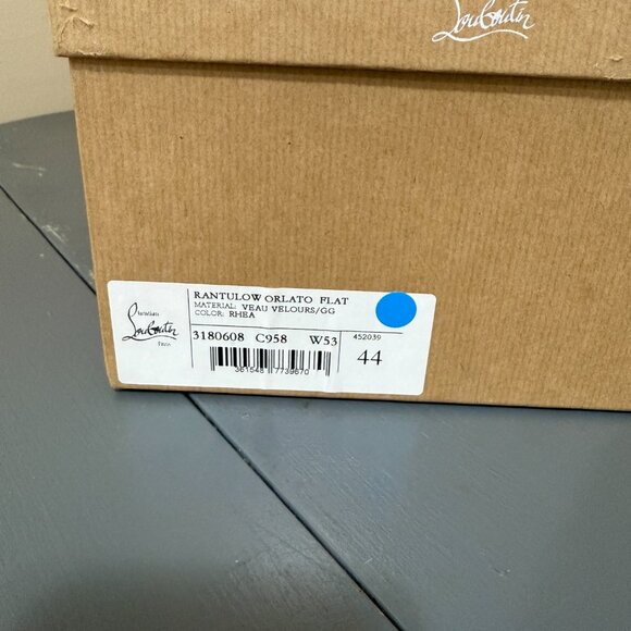 Christian Louboutin 3180608 Men's Suede Rantulow Orlato Flat Veau Velours sz 44 - Picture 5 of 14